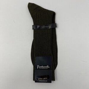NEW pantherella #5614 olive green cotton hand linked toe socks